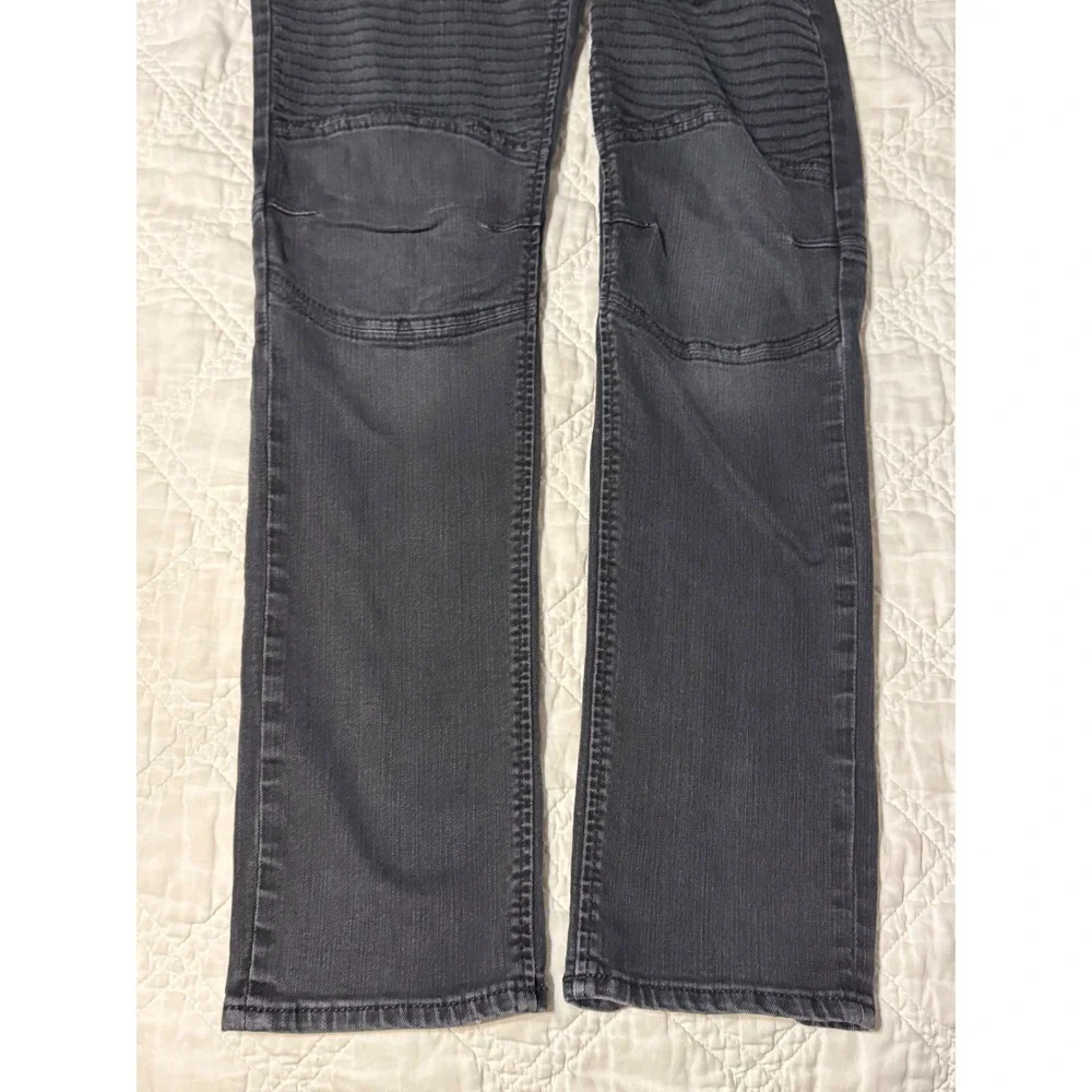 True Religion Geno Relaxed Slim Moto Jeans Charcoal Gray Size 31